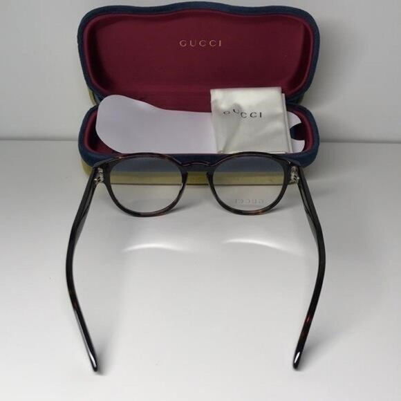 New Authentic Gucci GG0827O 002 Havana Round Eyeglasses - Picture 12 of 14